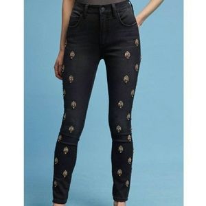Pilcro Letterpress Embellished SCRIPT Skinny Jeans